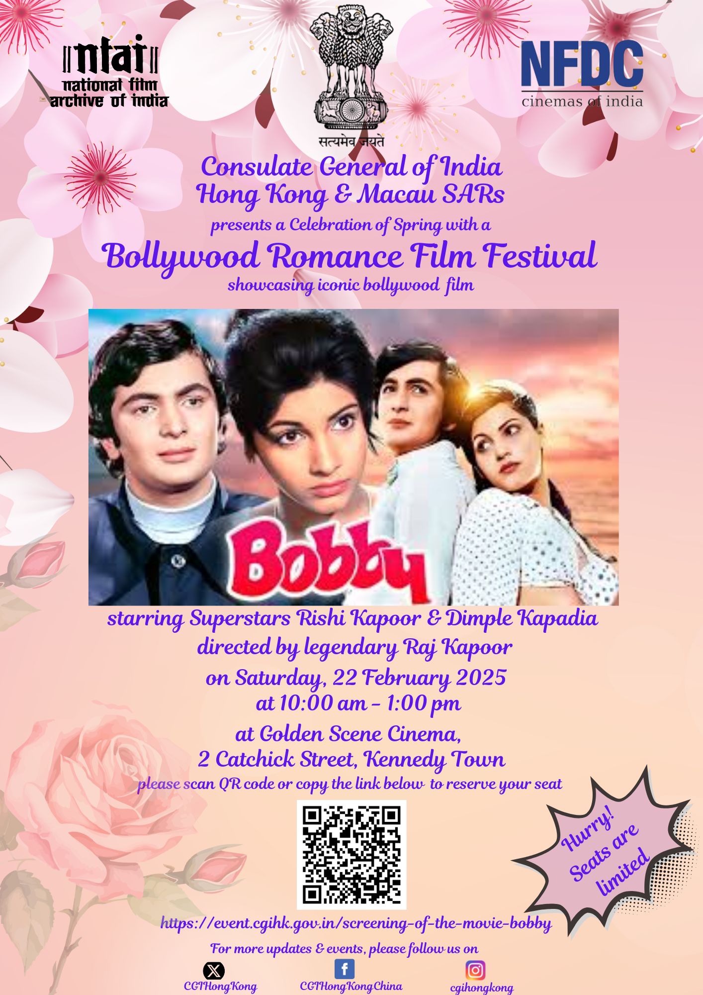 Celebration of Spring with a Bollywood Romance Film Festival showcasing iconic film 'Bobby'
