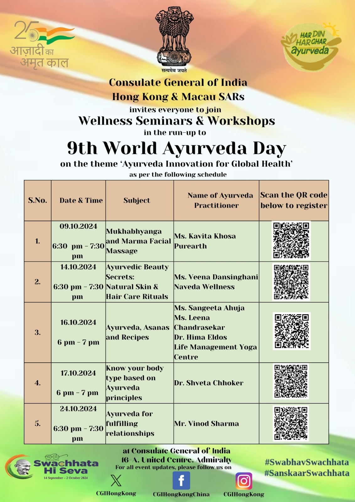 Curtain raiser event in the run-up to World Ayurveda Day on the subject ‘Mukhabhyanga and Marma Facial Massage’ 