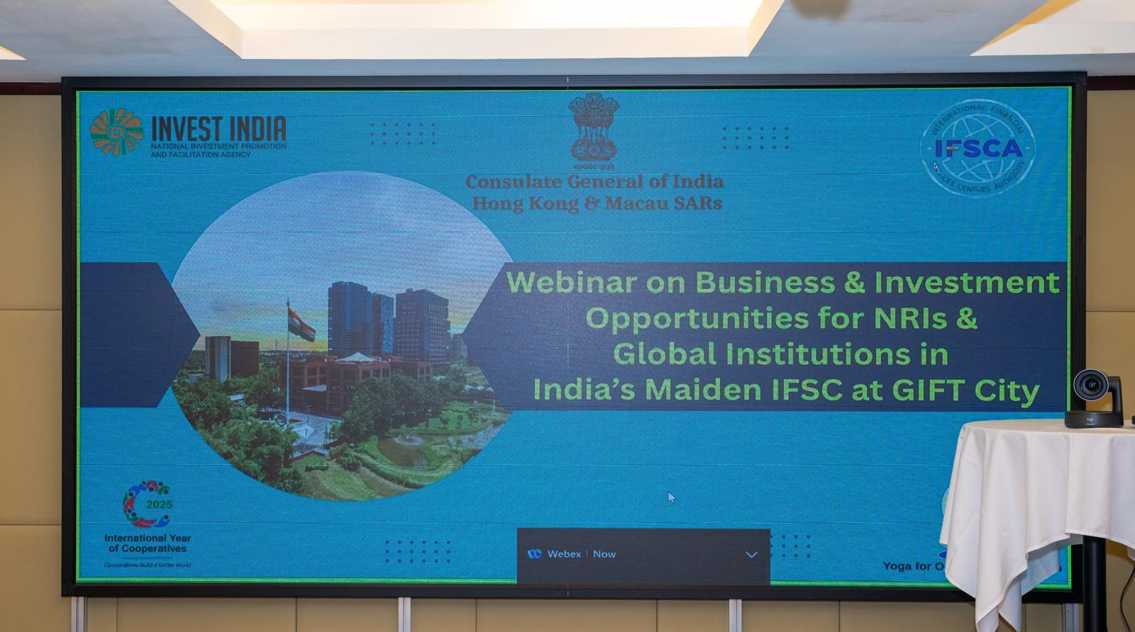 Webinar on Business & Investment Opportunities for NRIs & Global Institutions in India's maiden IFSC at GIFT City  (9 June 2025)